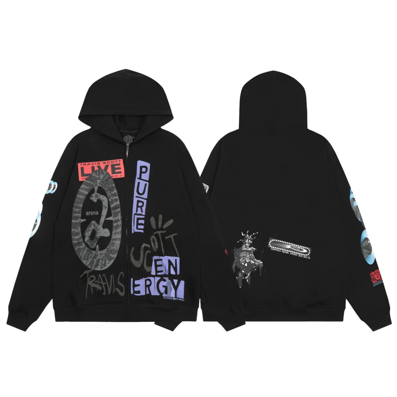 Travis Scott O2 Pure Zip Up Hoodie Cactus Jack 男女拉链卫衣