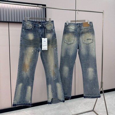 ENFANTS RICHES DÉPRIMÉS 忧郁的富二代微喇水洗蓝牛泼墨牛仔裤