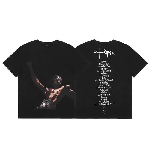TRAVIS SCOTT UTOPIA 乌托邦专辑图片印花歌词夏季男女宽松短袖