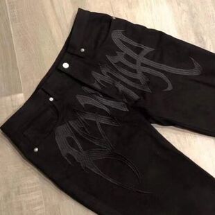 正品REVENGE刺绣裤子revenge休闲长裤直筒刺绣牛仔裤x主理人同款