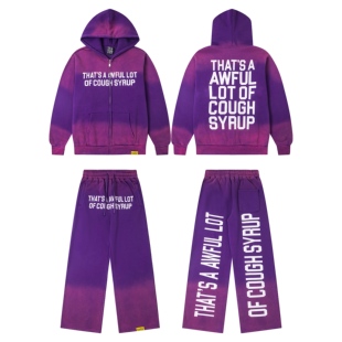 Awful Lot 子套装 Syrup扎染水洗紫拉链外套裤 Cough That