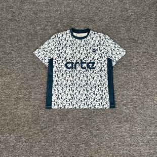 男女运动宽松T恤 满印小人速干透气短袖 现货潮牌Arte football