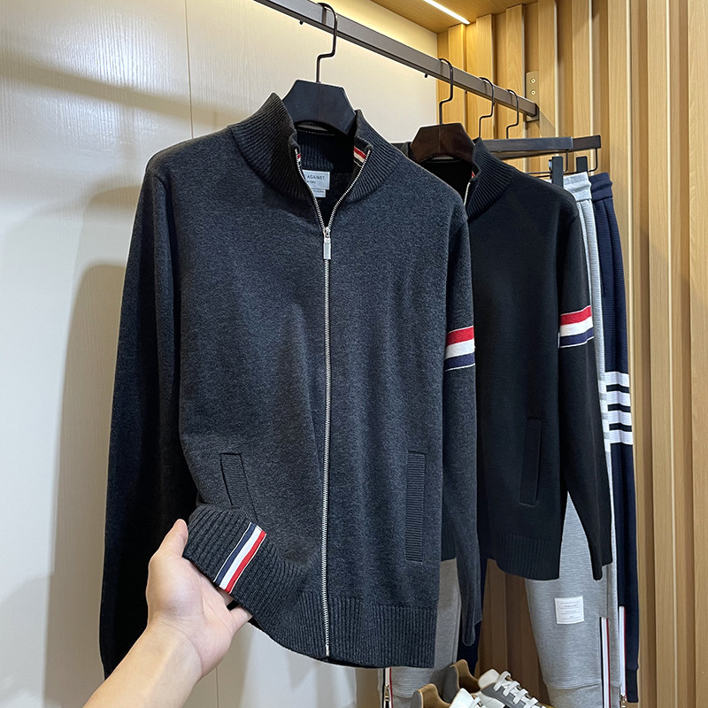 美丽诺羊毛TB单袖标羊毛针织开衫