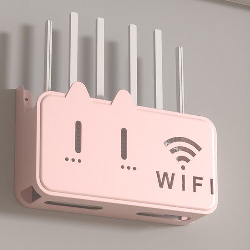 无线wifi免打孔路由器置物架收纳盒子壁挂式装饰遮挡电视机顶盒