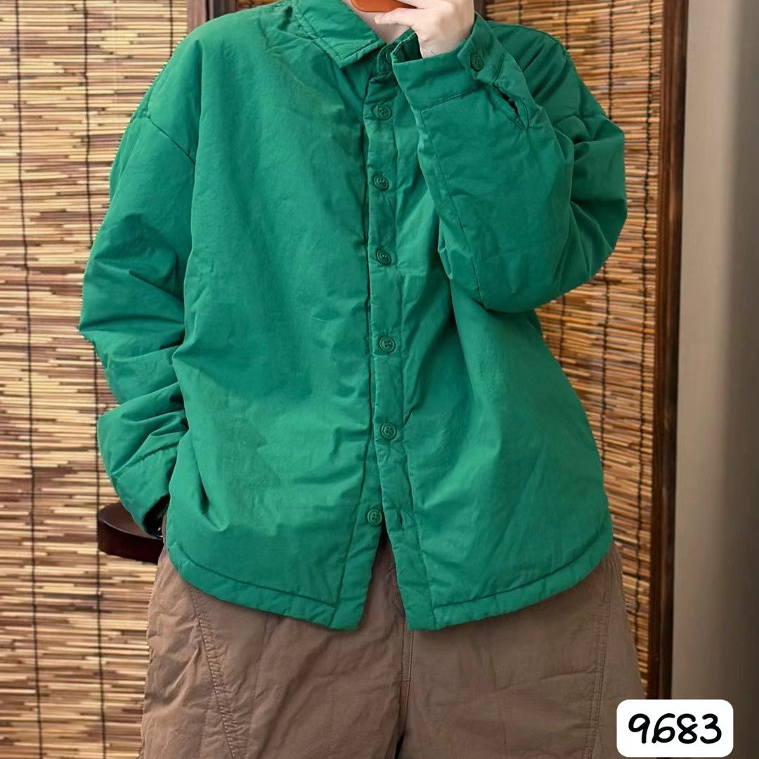 文艺棉质衬衫女2025秋冬季新款爆款加棉保暖棉衣宽松显瘦加厚外套