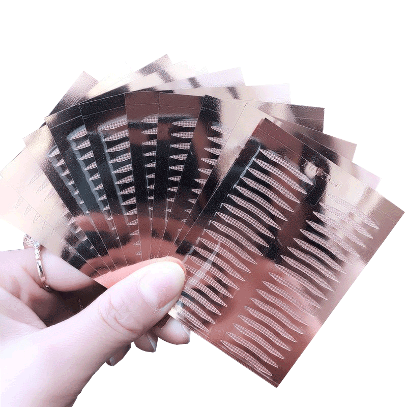 涵贝尔内双玫瑰金底单面尖角双眼皮贴肿眼泡美目眼皮贴10张360贴