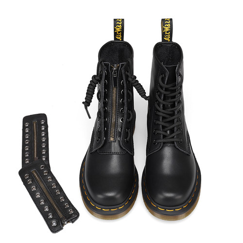 马丁靴真皮拉链片马丁靴鞋饰品