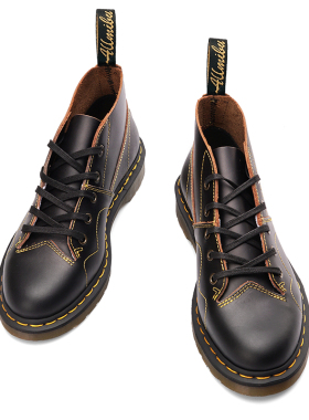 疯家定制 5孔猴子鞋低帮马丁靴男中古vintage工装鞋女复古短脸靴