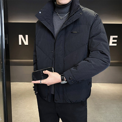 痞帅修身外套立领2025年新款轻奢青年潮牌男款羽绒服时尚潮流短款