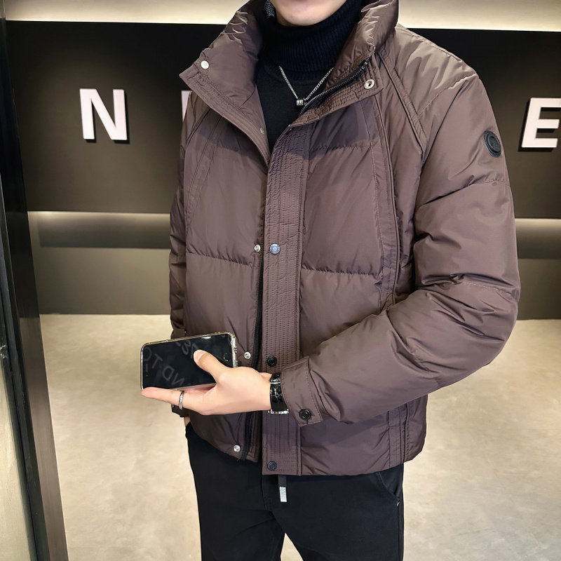2026冬季新款男士羽绒服无帽立领工装简约休闲加厚保暖时尚外套