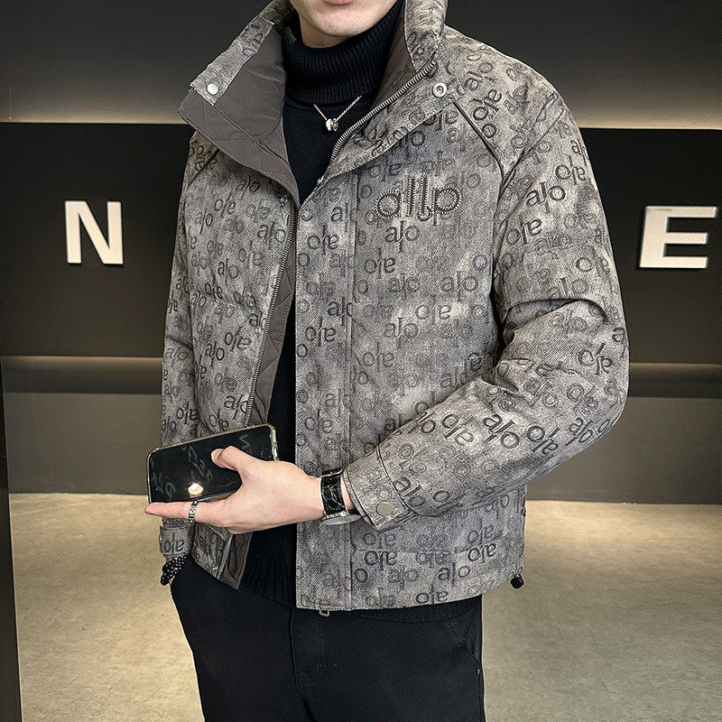 加厚羽绒服男款冬季袄子2025新款立领保暖满印休闲外套男冬装潮牌,男装,羽绒服,淘宝优惠券,粉丝福利购,淘宝优惠卷