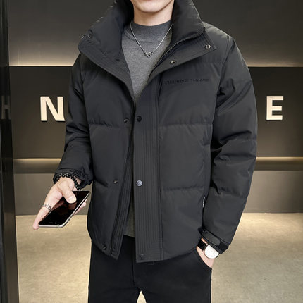 男士羽绒服冬季2024新款潮牌立领潮流休闲时尚简约高级感痞帅外套