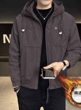 秋冬季2026新款棉服加棉冲风衣夹克棉衣外套加厚保暖修身男士上衣