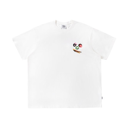 TBREARTS多吃蔬菜双色圆领短袖T恤宽松半袖好好吃饭