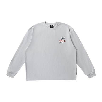 TBRE「Chill.in」灰色圆领长袖T恤