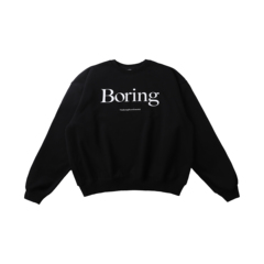 TBRE「Boring」黑色全圆领套头卫衣
