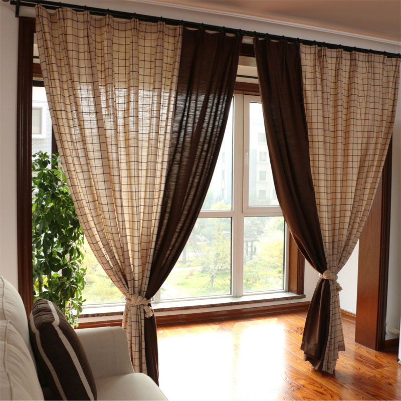 Net curtains ins Modern minimalist American country Cotton and hemp lattice customized sunshade Color matching a living room Bedroom curtainsin the Home Fabric , Curtains and curtain accessories , Custom curtains  category - from Buy2taobao.com to provide professional Taobao agent buy service