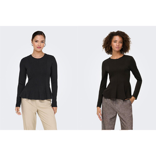 时尚 圆领长袖 修身 显瘦收褶T恤百搭法式 I5外单纯元 打底衫 26春新款