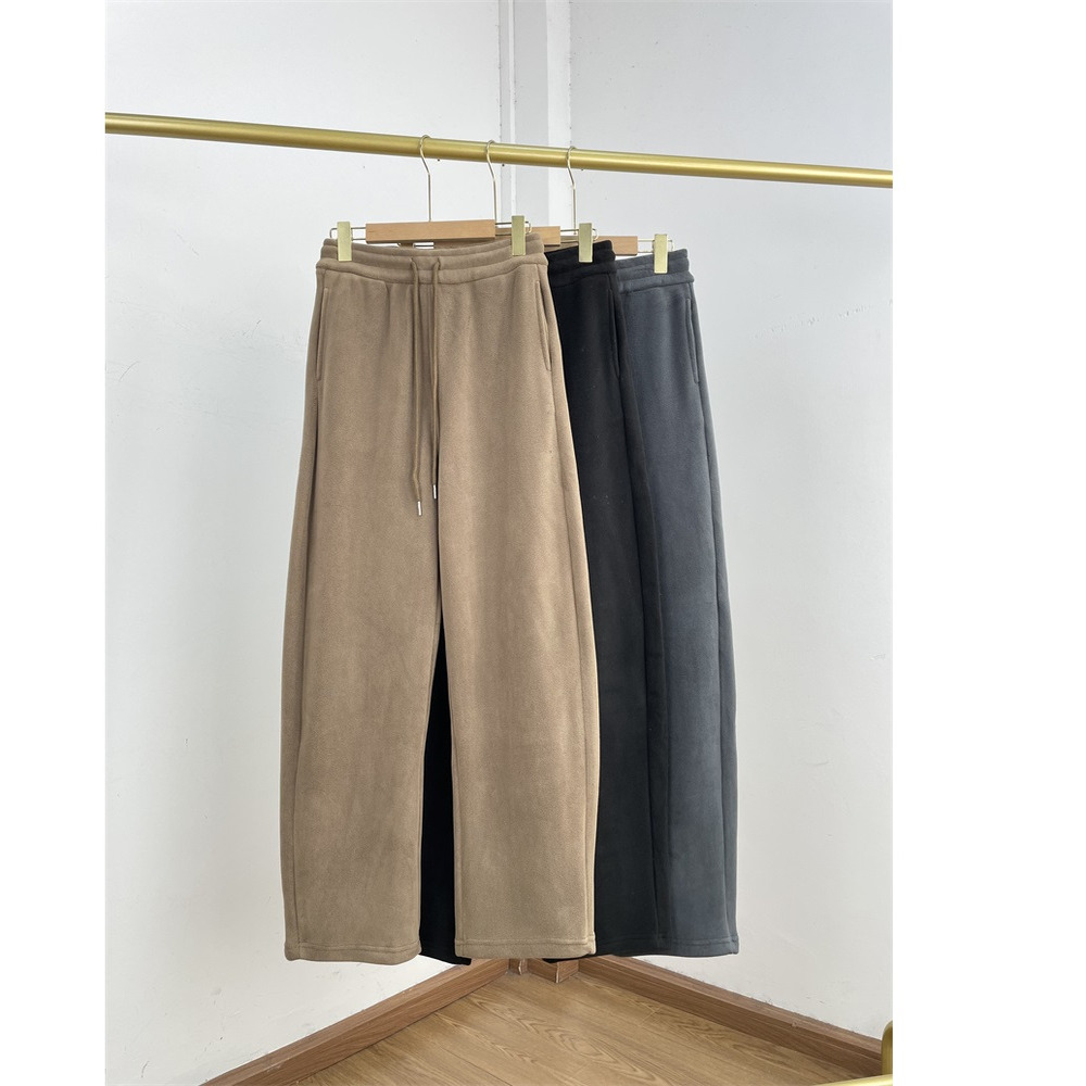 D2一件过冬款国内25冬新款女摇粒绒加厚休闲裤弯刀裤长裤纯色三色