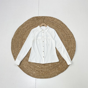 外单纯元 白衬衫 26春季 女士翻领长袖 开扣上衣 新款 D2简约清爽纯白