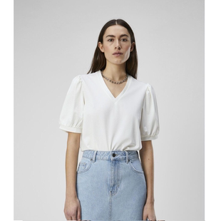 A1特惠原35肤感凉爽高品质外单V领短袖 纯白基础极简风上衣女 T恤衫