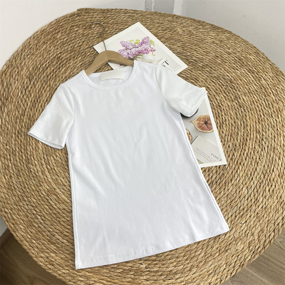 J4精梳好棉~荷兰大牌26夏季新款女式圆领短袖微修身T恤衫肤感舒适