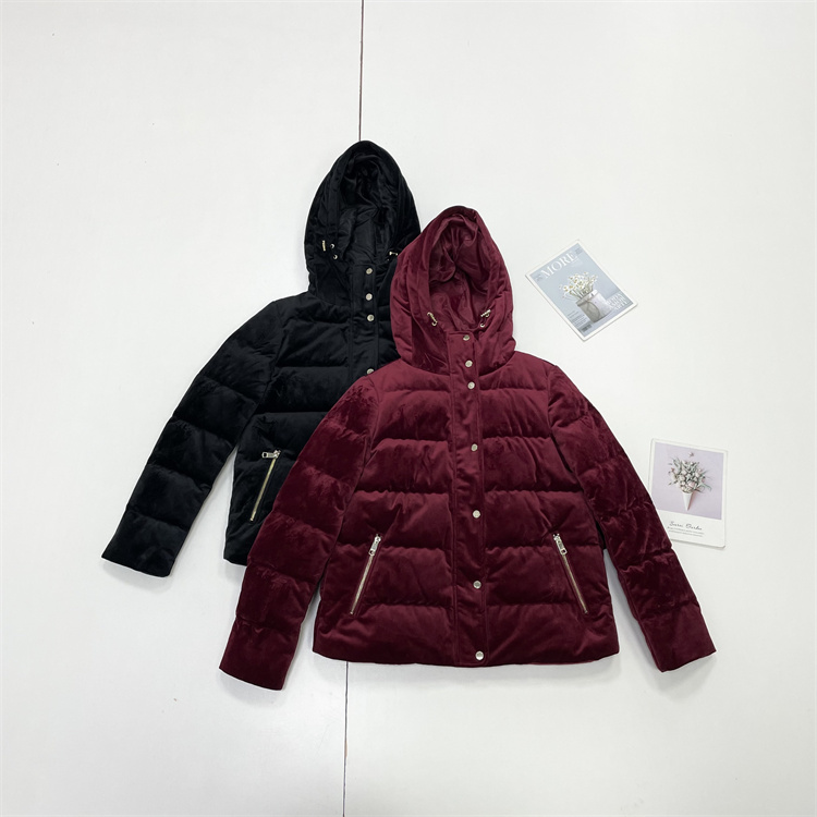 G3奢货好货丝绒柔暖外单2025冬季新款显贵短款面包服女士连帽外套