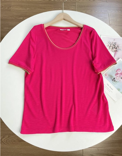 亏本清仓 上衣T恤 圆领版 外单纯元 女 金边领口竹节棉 N2原38