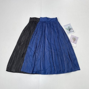 女士半身裙质感肌理感 外单纯元 P特殊珠光面料 小众高级感25夏新款