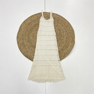 女高级感独特收腰显瘦长裙 背心连衣裙外单26夏新款 D6法式 镂空无袖