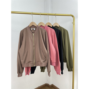 I4仅有XS 棒球服~ 欧洲外单女拉链开衫外套上衣小夹克女