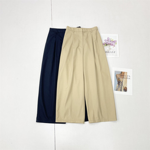 D4大牌法国单~26春夏新款高货女百搭阔腿裤通勤自然腰长裤休闲裤
