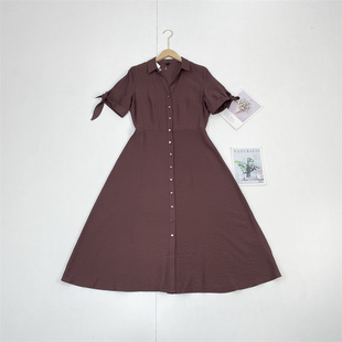 J2仅有M 俄单~通勤御姐风~大气优雅外贸25夏新款女V领A字连衣裙