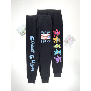 特惠款 运动印花情侣款 北欧外单男女秋冬款 休闲长裤 束口裤 Y1大码