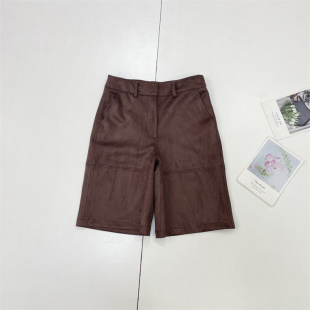 半裤 显瘦直筒裤 美式 A3复古麂皮绒 五分裤 女中裤 休闲款 26春秋新款