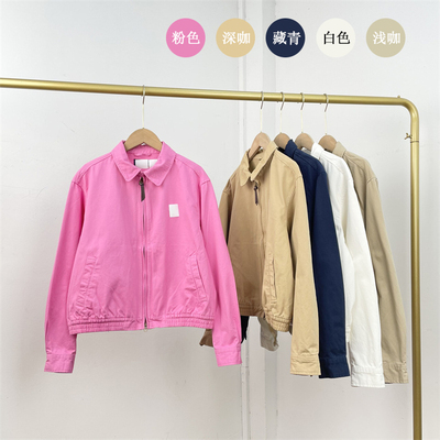 25秋新款女短外套翻领开衫休闲经典夹克多色好货纯棉