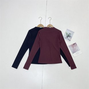 外单纯元 高弹打底衫 女士新款 气质款 上衣 长袖 A1棉莫代尔无痕立领