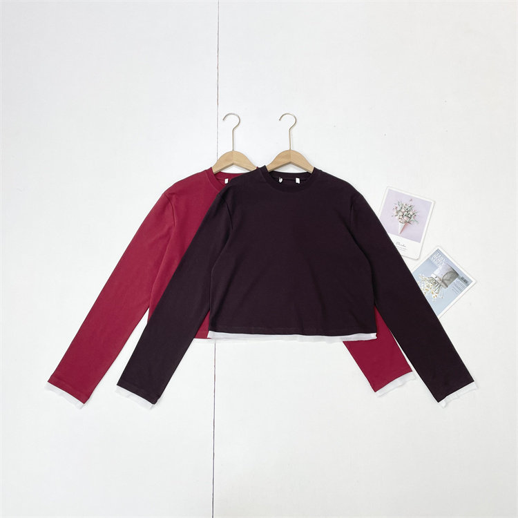 G7休闲假两件外单26春新款女长袖柔软圆领T恤百搭好货打底休闲衣,女装/女士精品,T恤,淘宝优惠券,粉丝福利购,淘宝优惠卷