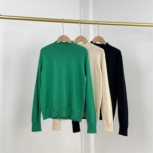 毛线衣毛衫 长袖 保暖打底上衣女 25冬新款 A1全羊毛三色小立领打底衫
