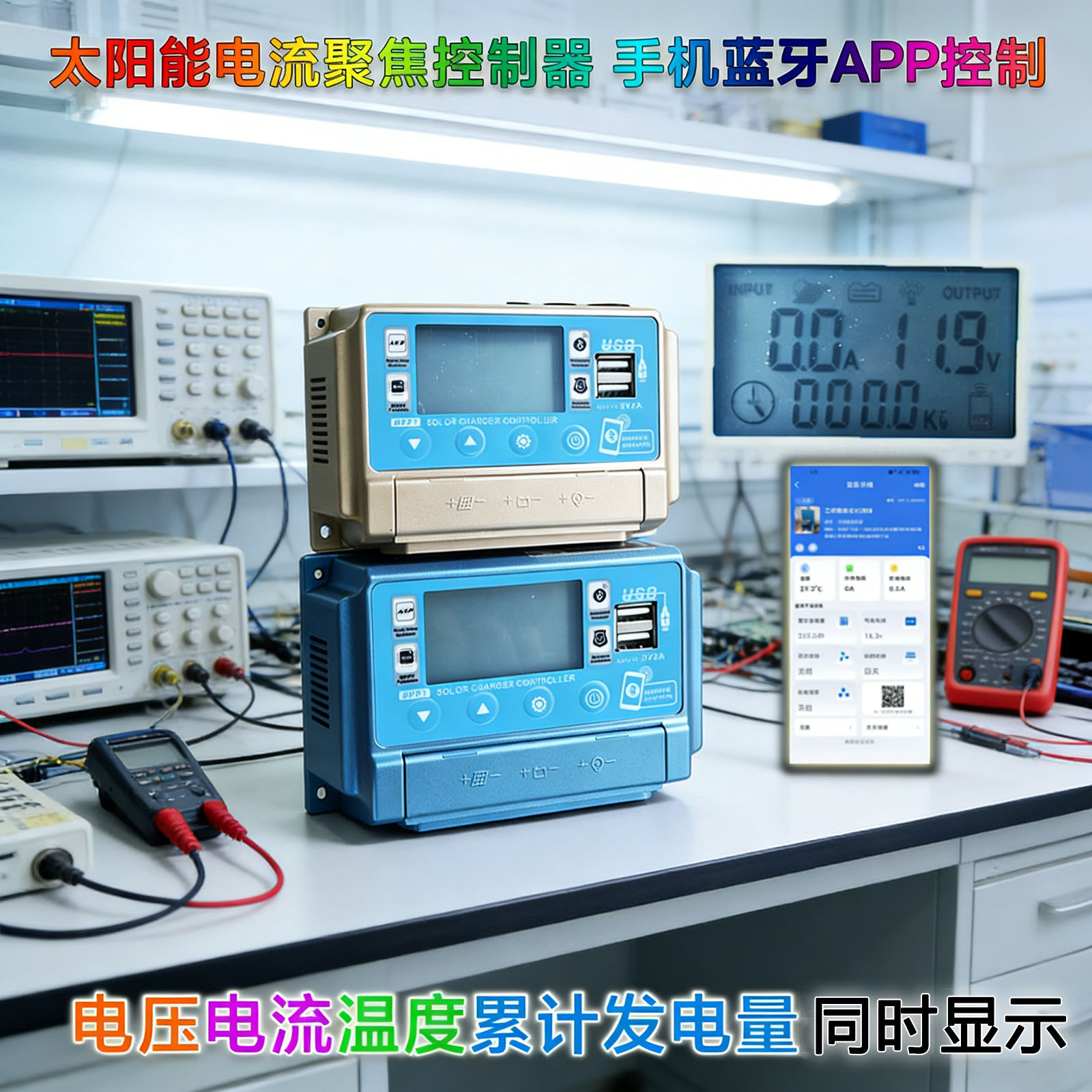 太阳能充电控制器手机蓝牙WiFi监控APP光伏铅酸锂自动通用12V24V,五金/工具,太阳能用蓄电池充放电控制器,淘宝优惠券,粉丝福利购,淘宝优惠卷