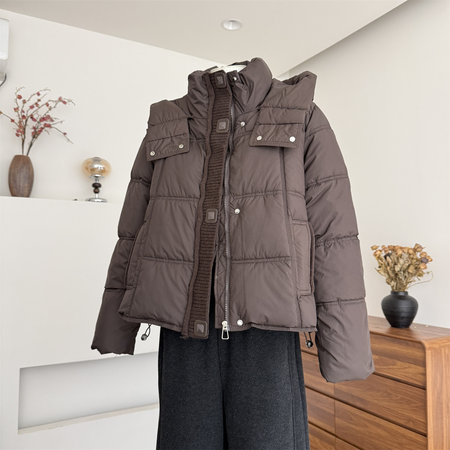 2026新款连帽棉服中老年