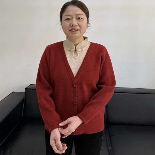 妈妈秋冬旗袍领打底衫禾美人