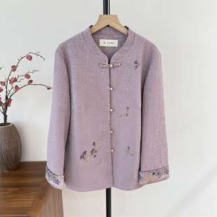 中老年新中式妈妈国风上衣2025新款秋季短款外套奶奶女装时尚夹克