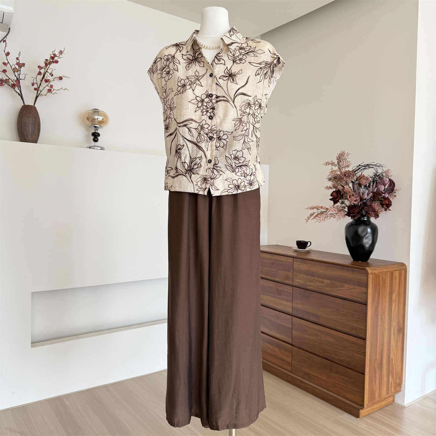 妈妈夏装时尚半身裙短袖T恤50中老年女夏季气质衬衫连衣裙两件套