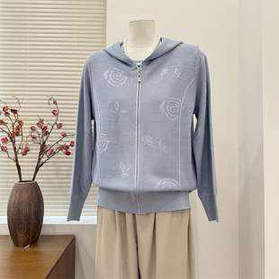 气质妈妈春季薄款两件套上衣中老年女时尚针织开衫春夏装拉链外套