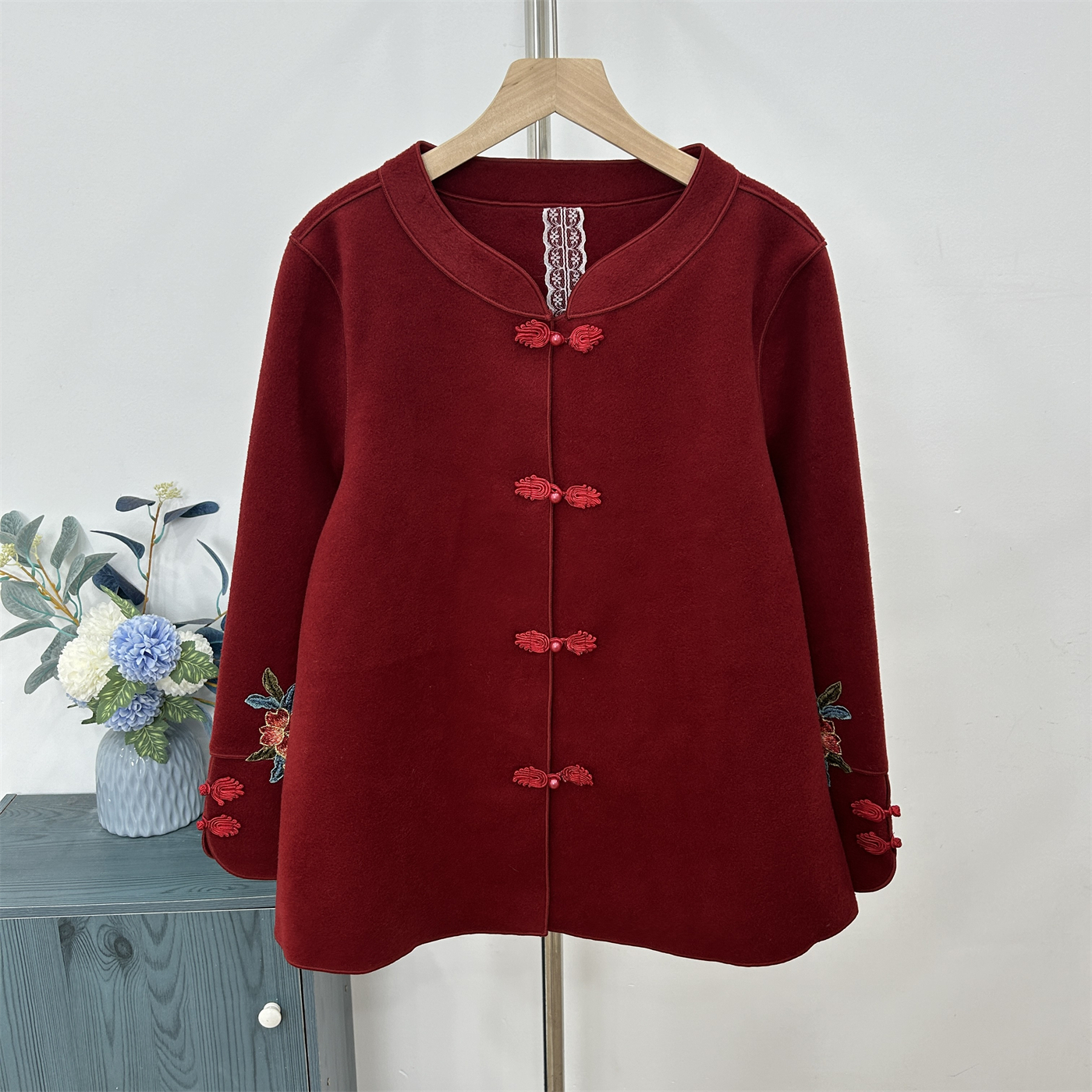 中老年妈妈装禾美人仿毛呢外套