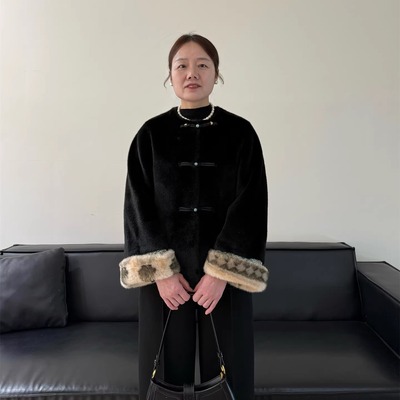 秋冬阔太太皮毛一体大衣
