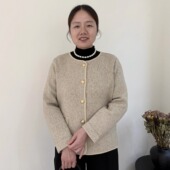 中老年春秋洋气短款 2026新款 上衣 针织小香风外套中年女装 妈妈时尚