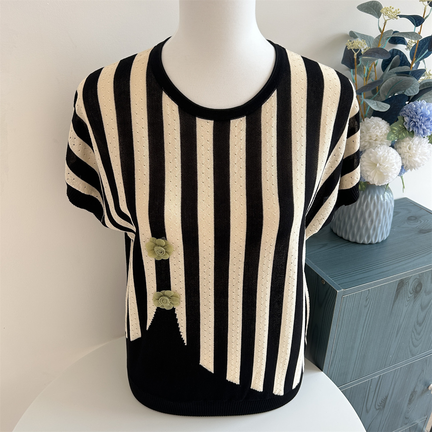 洋气妈妈夏装针织小衫中老年夏季新款短袖上衣中年女士母亲节T恤