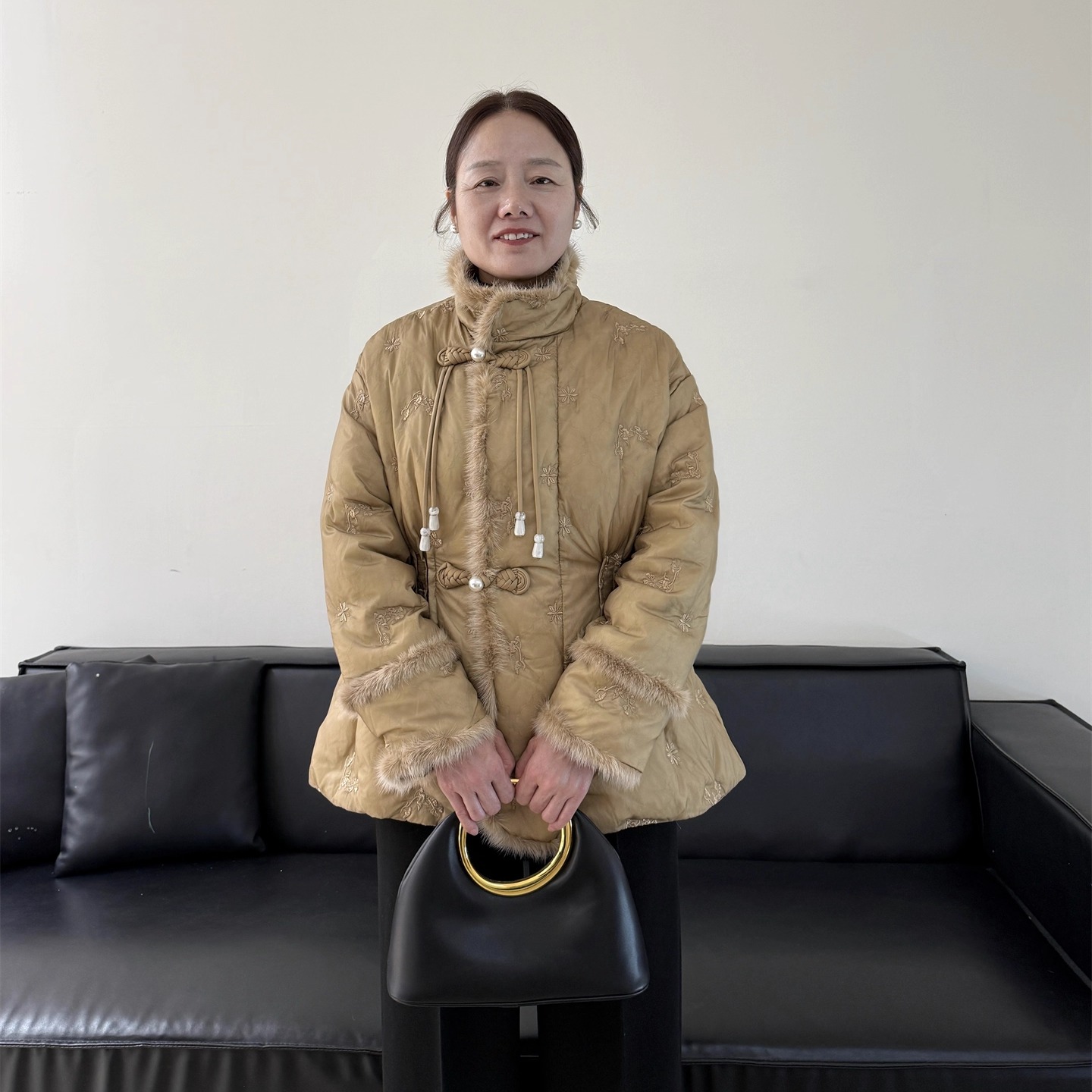 新中式妈妈羽绒服白鸭绒时尚外套